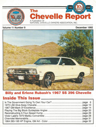 THE CHEVELLE REPORT 1992 DEC - '70 SS LS6, '70 MALIBU DROPTOP, 4-Sp HUMP FIX